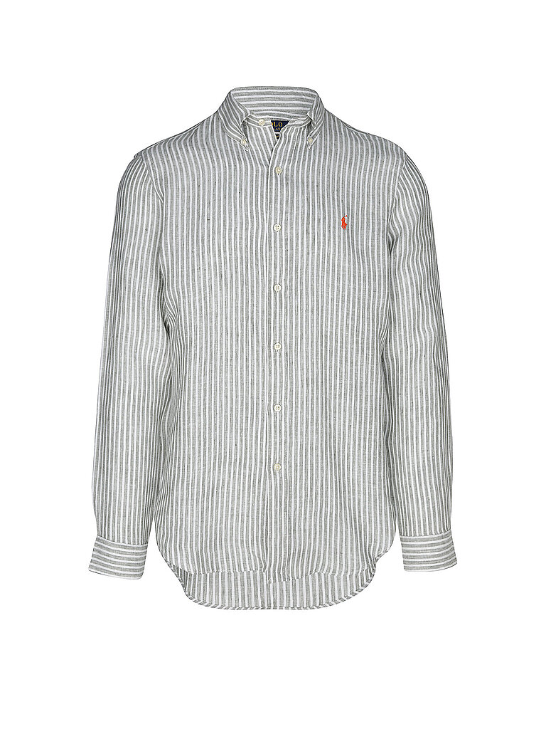 POLO RALPH LAUREN Leinenhemd Custom Fit olive   L herren